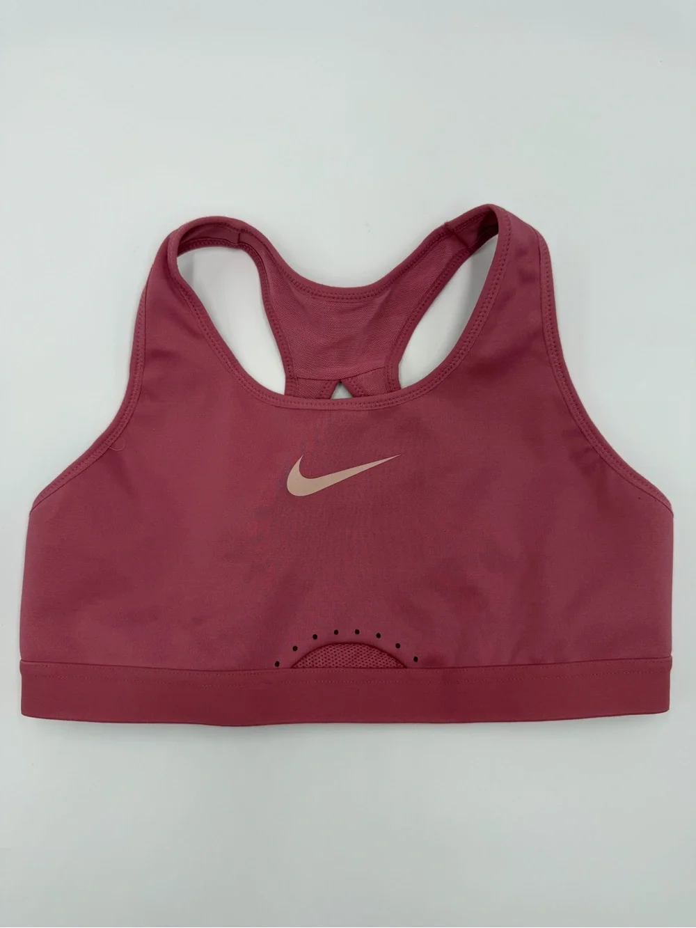 Nike Rose Pink Racerback Sports Bra with Swoosh Women Small